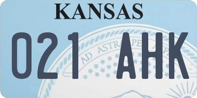 KS license plate 021AHK