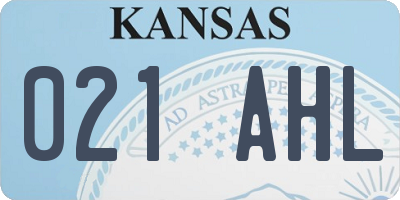 KS license plate 021AHL