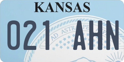 KS license plate 021AHN