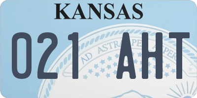 KS license plate 021AHT