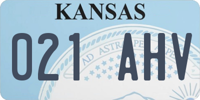 KS license plate 021AHV