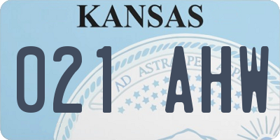 KS license plate 021AHW