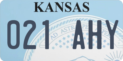 KS license plate 021AHY