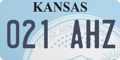 KS license plate 021AHZ