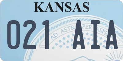 KS license plate 021AIA