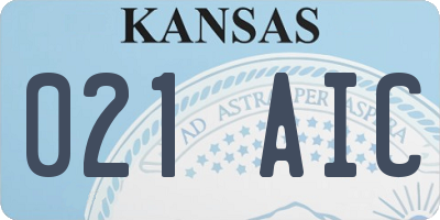 KS license plate 021AIC