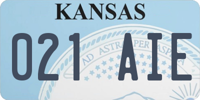KS license plate 021AIE