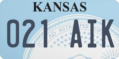 KS license plate 021AIK
