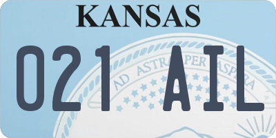 KS license plate 021AIL
