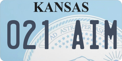KS license plate 021AIM