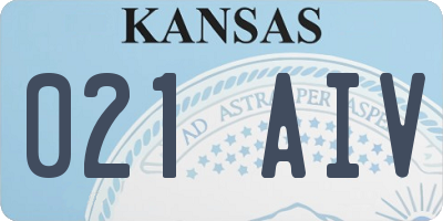 KS license plate 021AIV