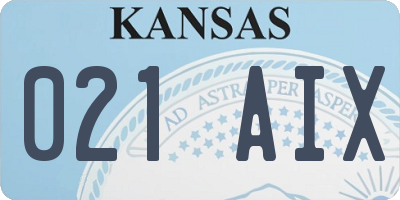 KS license plate 021AIX