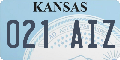 KS license plate 021AIZ