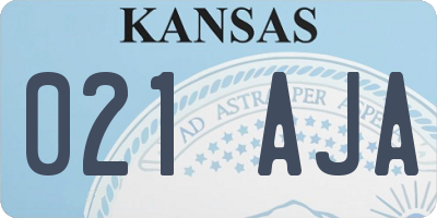 KS license plate 021AJA