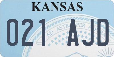 KS license plate 021AJD