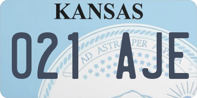 KS license plate 021AJE