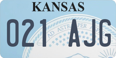 KS license plate 021AJG