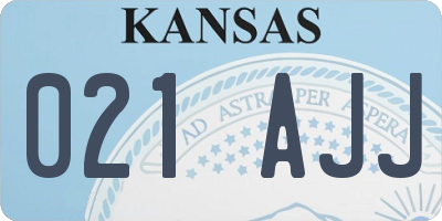 KS license plate 021AJJ