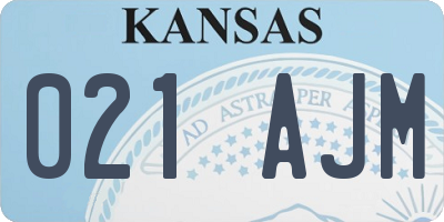 KS license plate 021AJM