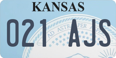 KS license plate 021AJS