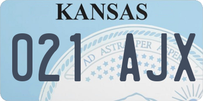 KS license plate 021AJX