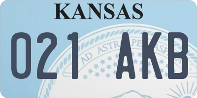 KS license plate 021AKB