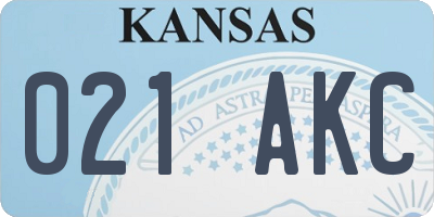 KS license plate 021AKC