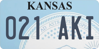 KS license plate 021AKI