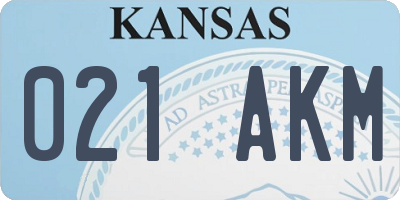 KS license plate 021AKM
