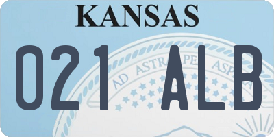 KS license plate 021ALB