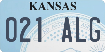 KS license plate 021ALG