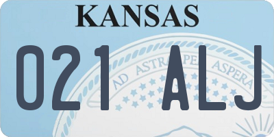 KS license plate 021ALJ