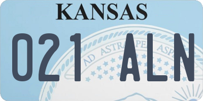 KS license plate 021ALN