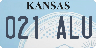KS license plate 021ALU