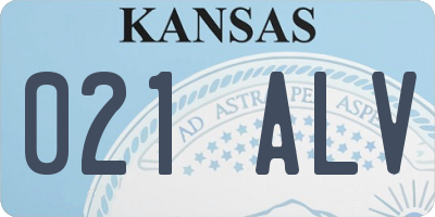 KS license plate 021ALV
