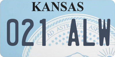 KS license plate 021ALW