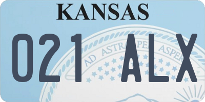 KS license plate 021ALX