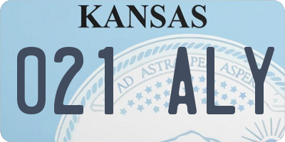 KS license plate 021ALY
