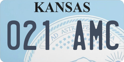 KS license plate 021AMC