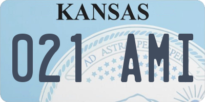 KS license plate 021AMI
