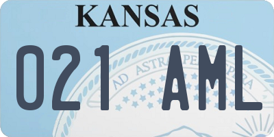 KS license plate 021AML