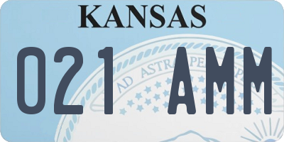 KS license plate 021AMM
