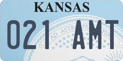 KS license plate 021AMT