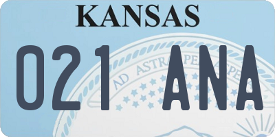 KS license plate 021ANA