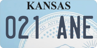 KS license plate 021ANE