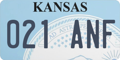 KS license plate 021ANF