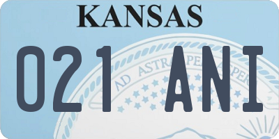 KS license plate 021ANI