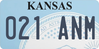 KS license plate 021ANM