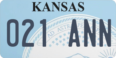 KS license plate 021ANN