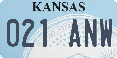 KS license plate 021ANW